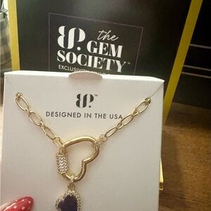 The Gem Society Gold and Sapphire Heart Necklace